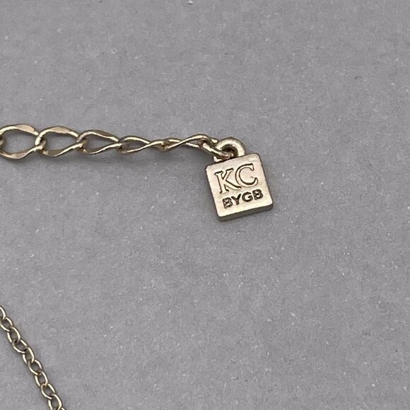 KC BYGB Safety Pin Chain Necklace Gold Tone 16 to 18.5 Inches - Picture 4 of 5